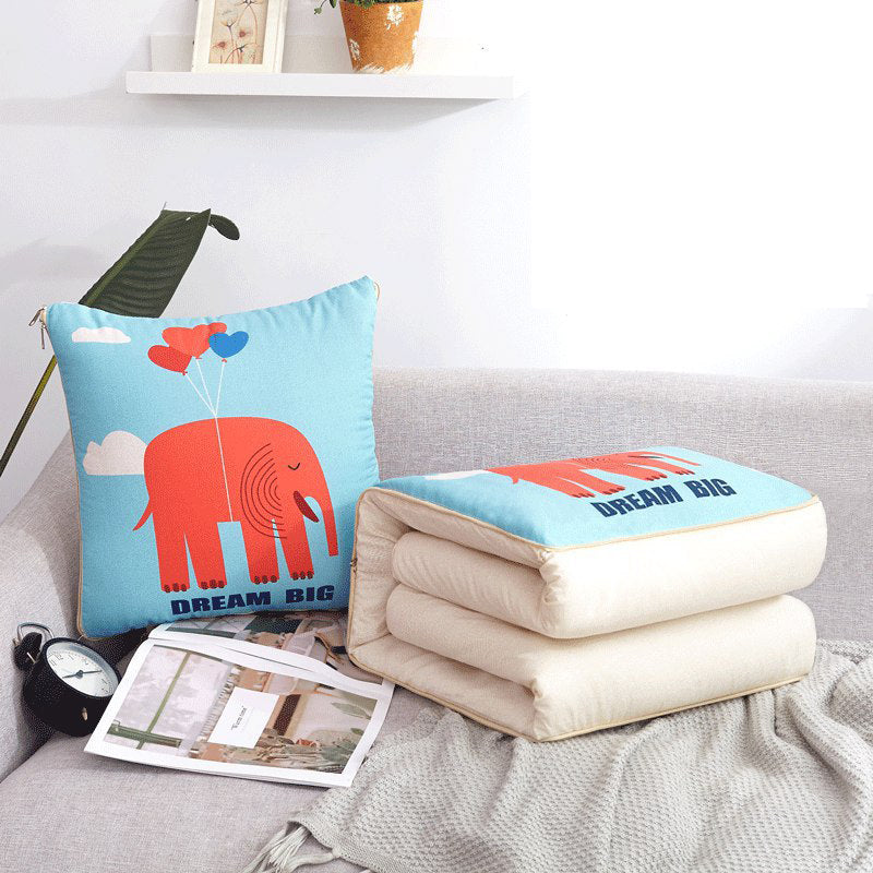 Multifunctional 2 in 1 Throw Pillow Quilt Travel Blanket and Pillow Airplane Flight Blanket Suitable for All Kinds of Indoor&Outdoor Scenes