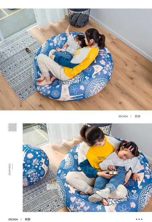 Lazy Sofa Bean Bag Chair Lazy Lounger Bean Bag Storage Chair Cover for Adults and Kids (Christmas Elk)