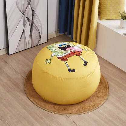 Lazy Sofa Bean Bag Chair Lazy Lounger Bean Bag Storage Chair Cover for Adults and Kids(SpongeBob)