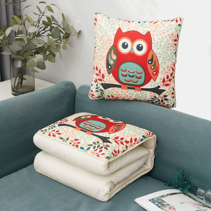 Multifunctional 2 in 1 Throw Pillow Quilt Travel Blanket and Pillow Airplane Flight Blanket Suitable for All Kinds of Indoor&Outdoor Scenes