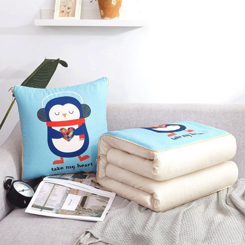 Multifunctional 2 in 1 Throw Pillow Quilt Travel Blanket and Pillow Airplane Flight Blanket Suitable for All Kinds of Indoor&Outdoor Scenes